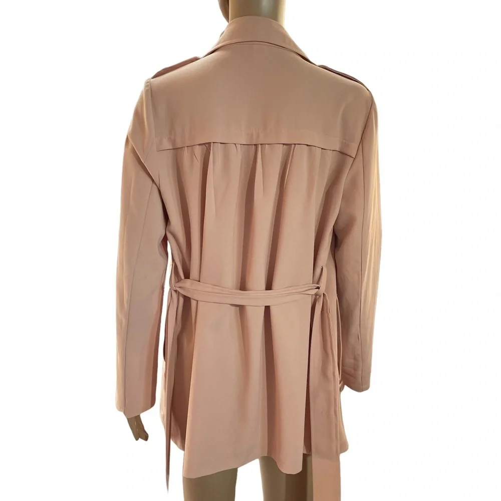 Blue Angel peach belted trench dress/coat - Picture 6 of 15